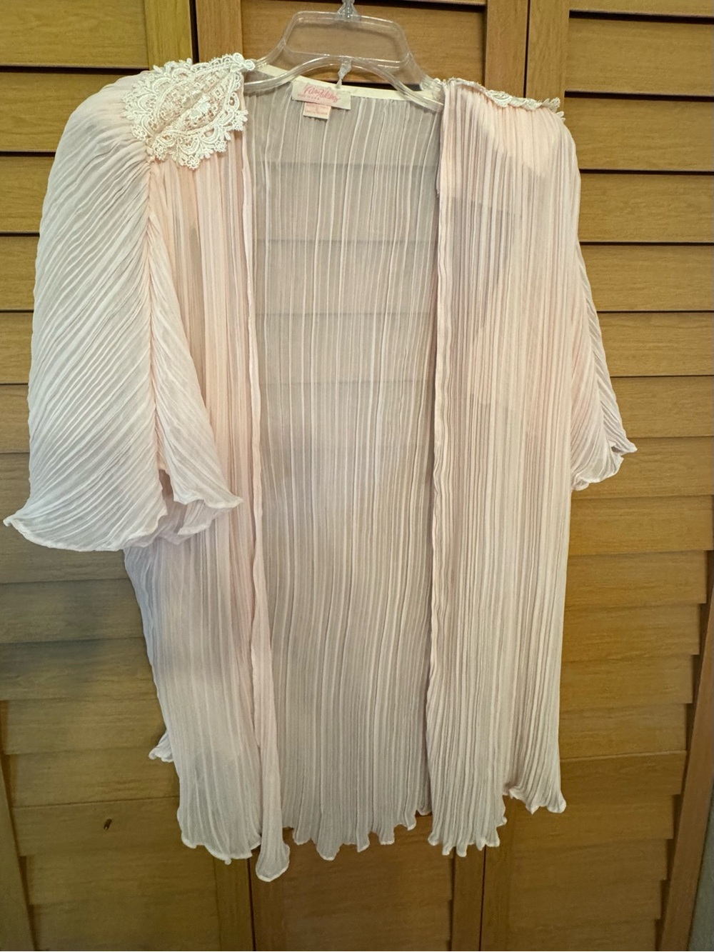 Vintage F. Vera Saks Fifth Avenue Accordion Pleated Sheer Robe Peignoir Duster